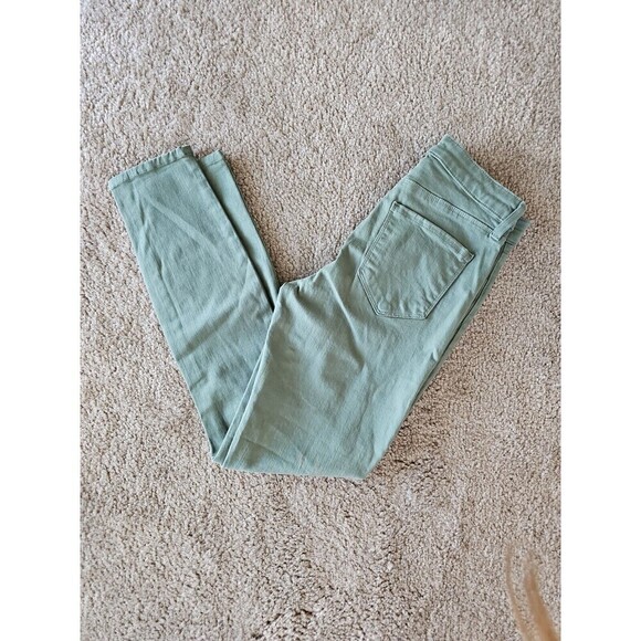 L'agence Margot Jean High Rise Skinny Army Green Denim Ankle Crop Stretch 25 - Picture 6 of 7